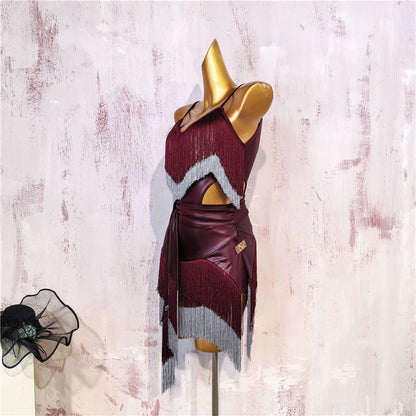 Wine Red Dance Outfit