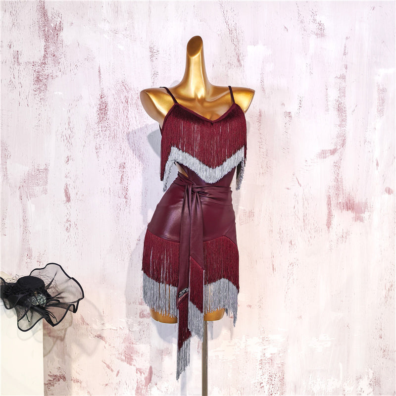 Wine Red Dance Outfit
