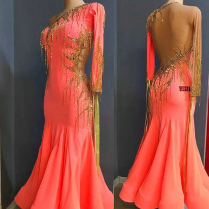 Coral Crush Ballroom Dress
