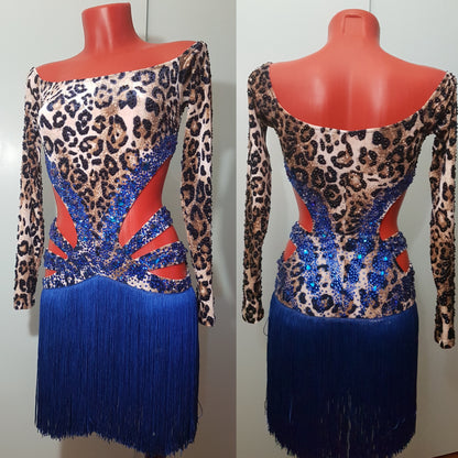 Fierce Leopard Chic Fringe Latin Dress