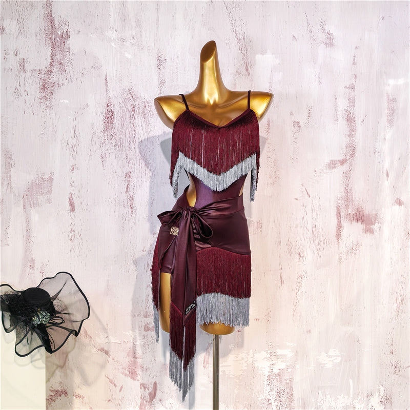 Wine Red Dance Outfit