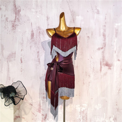 Wine Red Dance Outfit