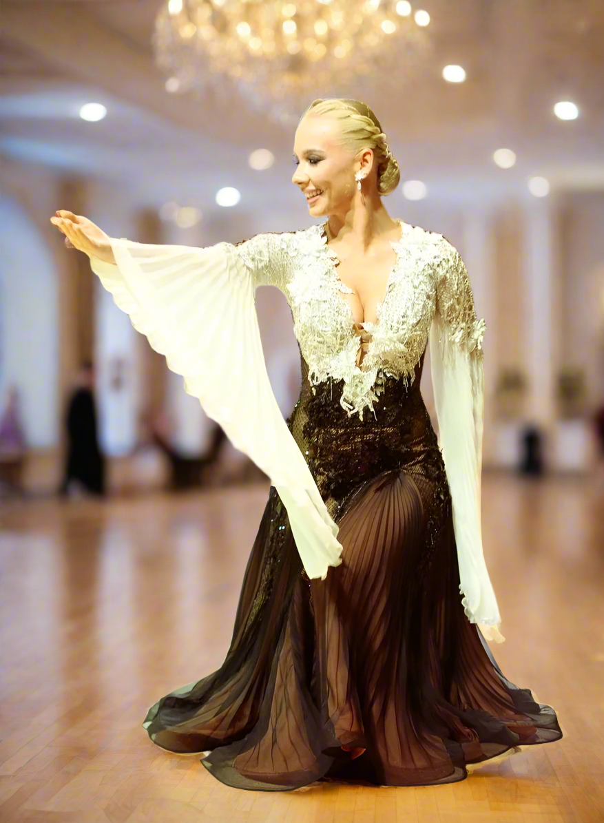 Sophisticated Black and White Ballroom DressDance Dressing