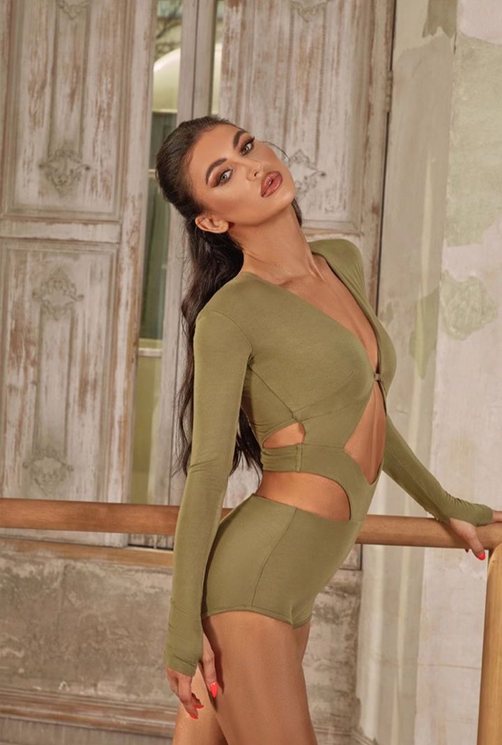 green dance leotard