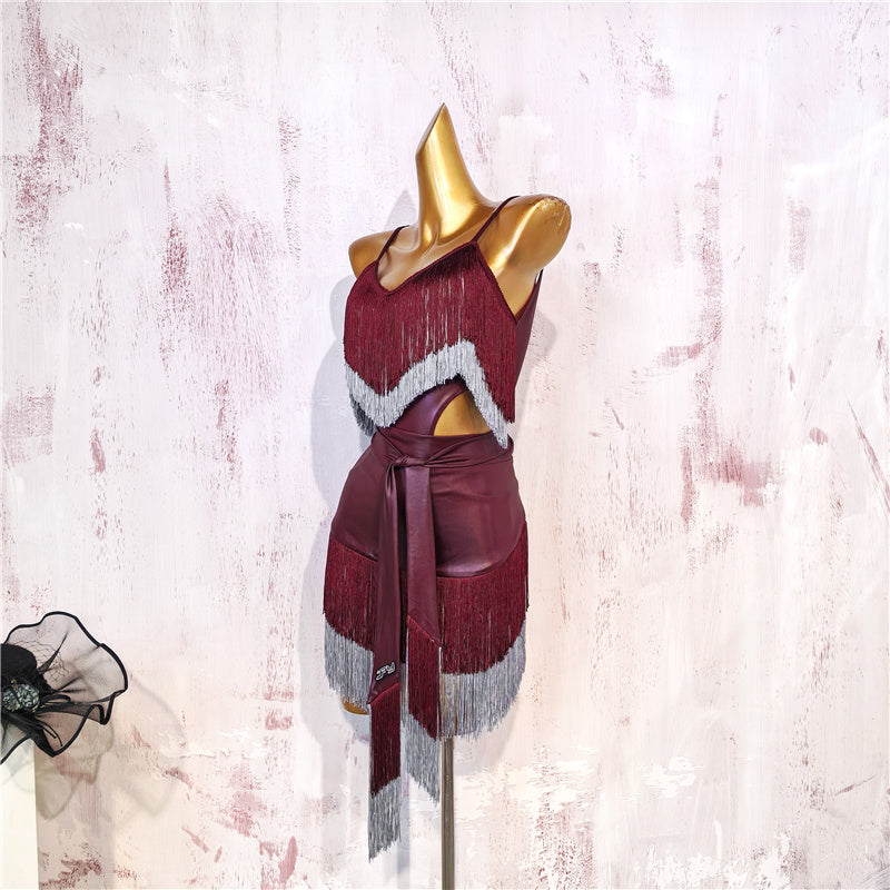 Wine Red Dance Outfit