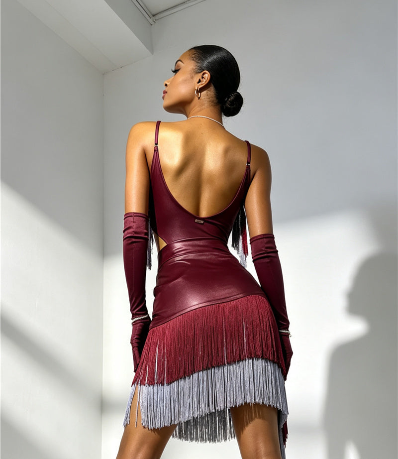 Wine Red Dance Outfit