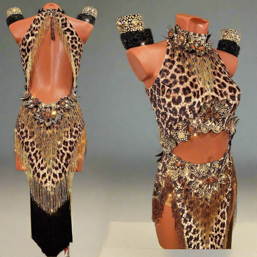 Exotic Allure Animal Print Latin DressDance Dressing