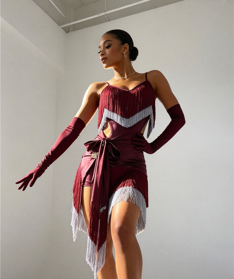 Wine Red Dance Outfit