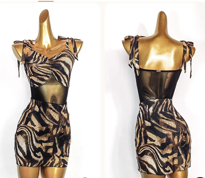 Tiger print Latin set ADL71 front and back