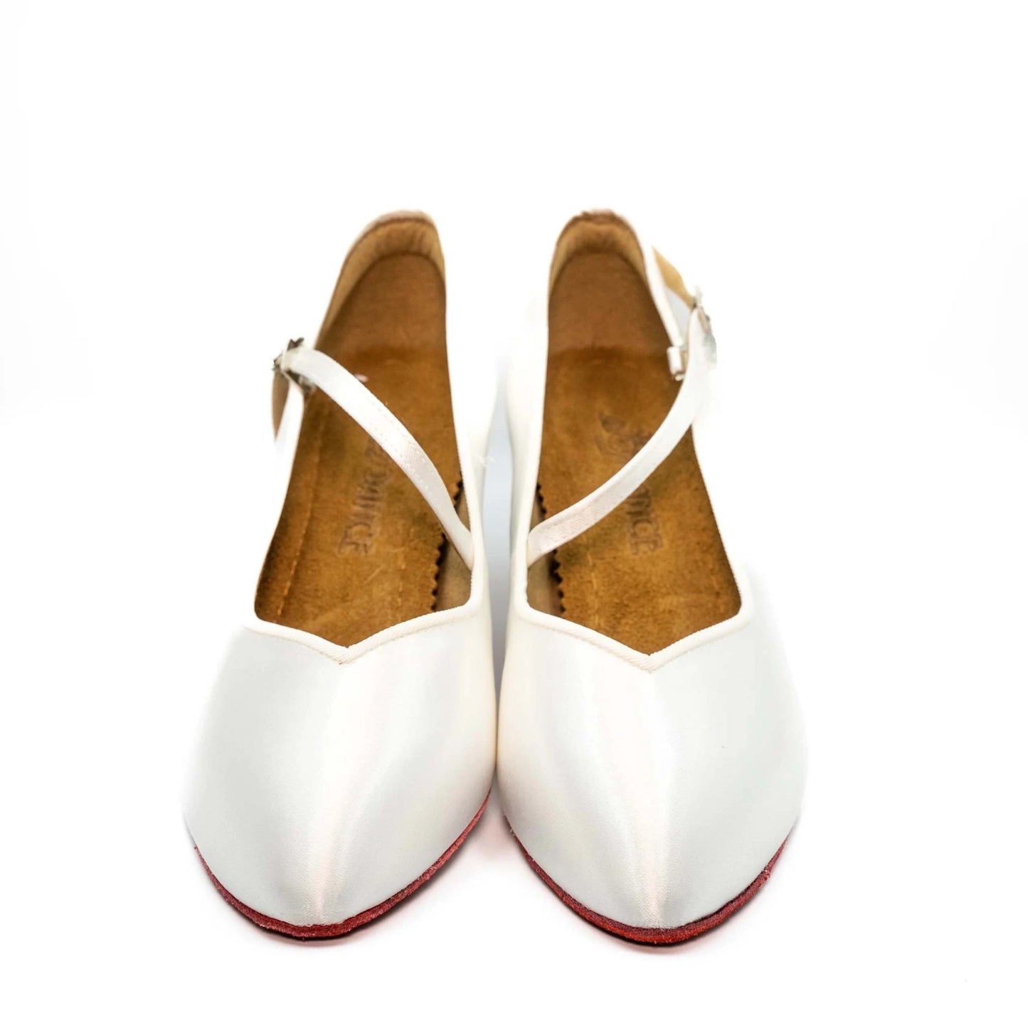Style 138 - White Satin Red Sole Standard Shoes