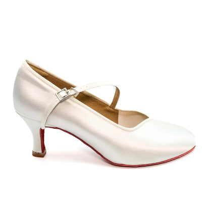 Style 138 - White Satin Red Sole Standard Shoes