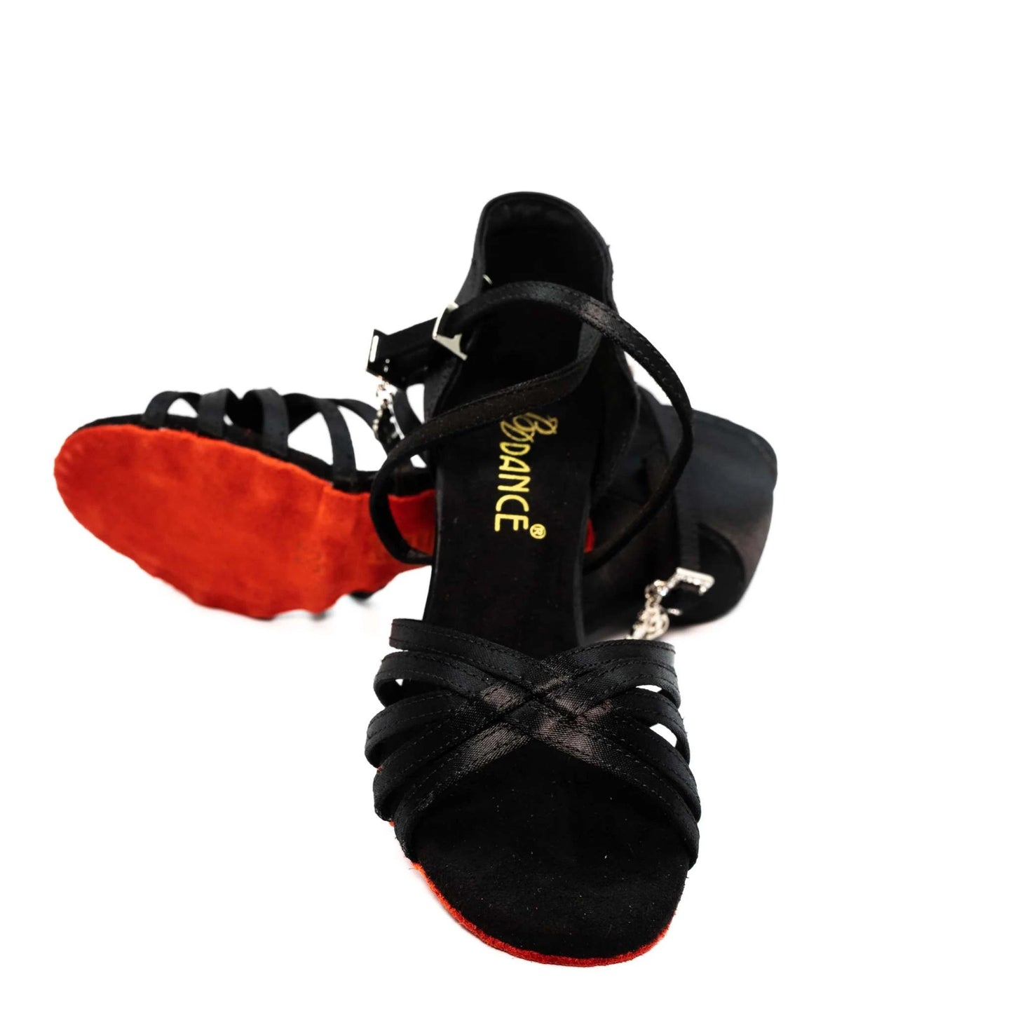 Style 216 - Satin Black Red Sole Latin Shoes