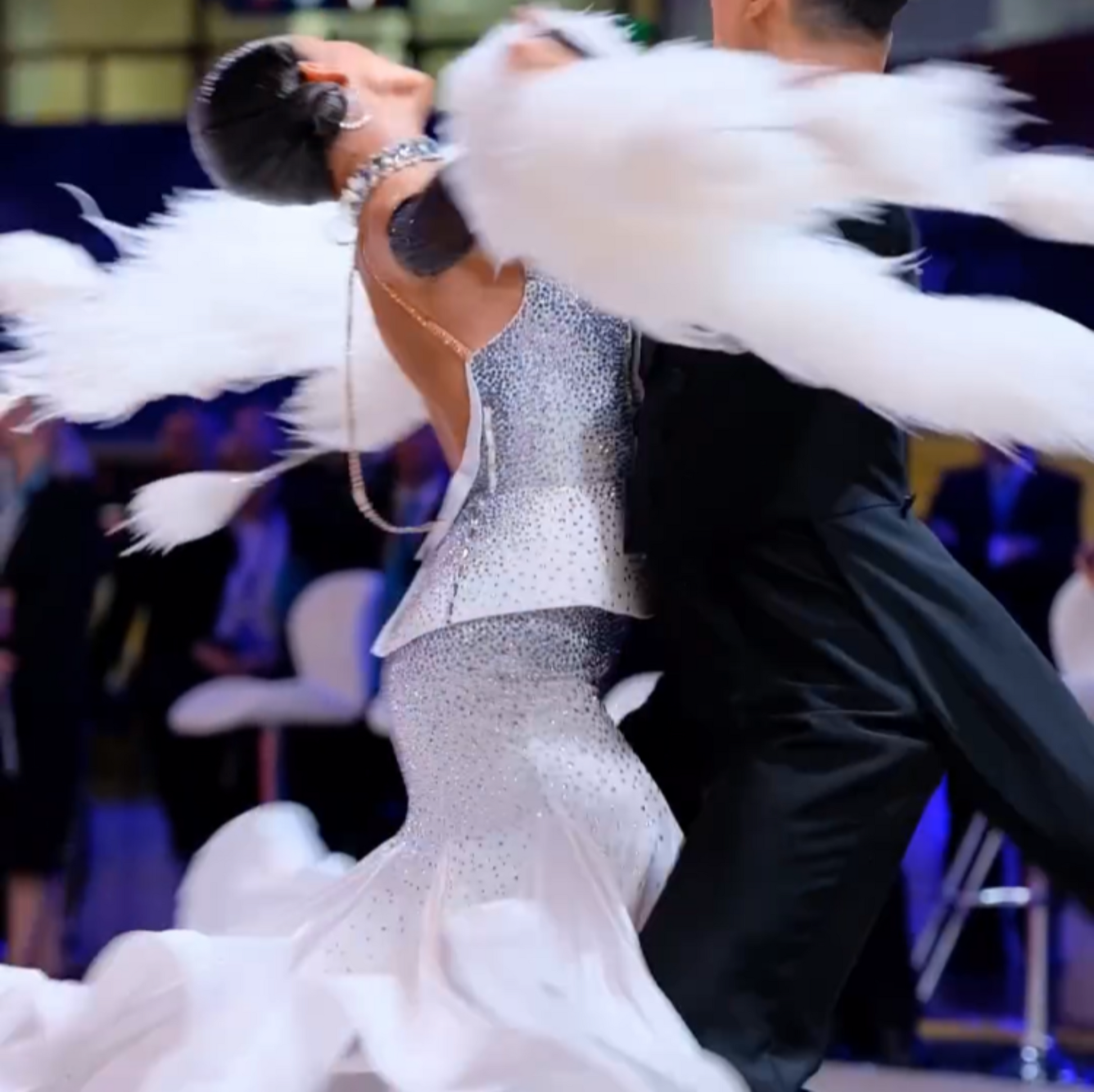 Bejeweled White Ballroom Gown