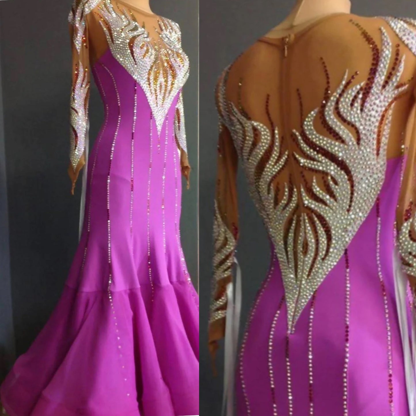 Lila Purple Ballroom Dress with Crinoline