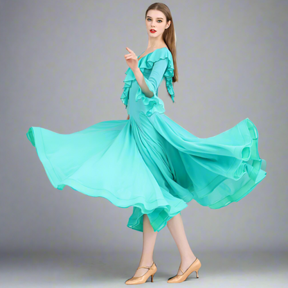 Green Elegant Details Ballroom Dress | S9090Dance Dressing