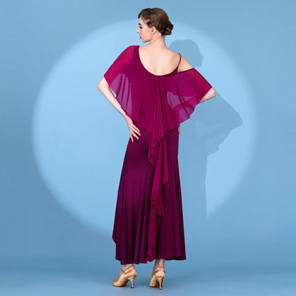 One-Shoulder Dance Dress | Purple / Black | S9092Dance Dressing