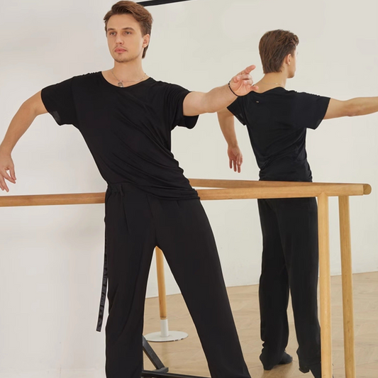 Men Flexible Black Dance Pants