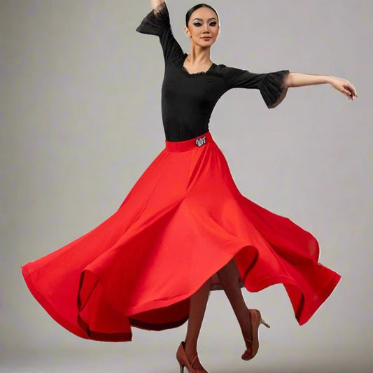 Paso Doble Set | Black / Red Skirt | W24D249Dance Dressing