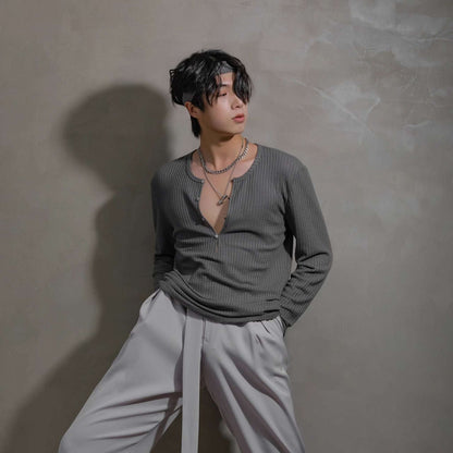 Men’s V-Neck Latin Dance Shirt