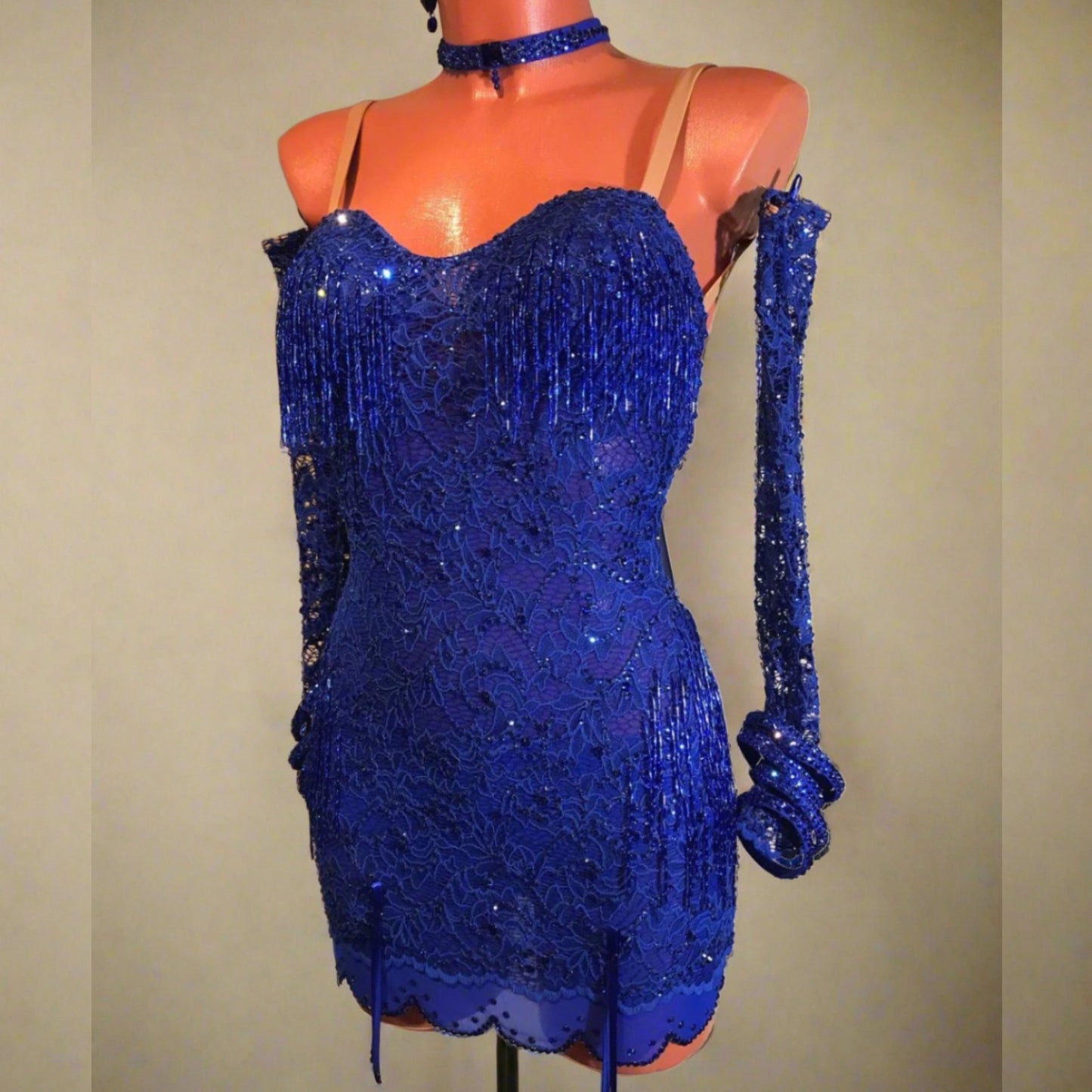 Blue Rhythm Dress Luxurious Beaded Design