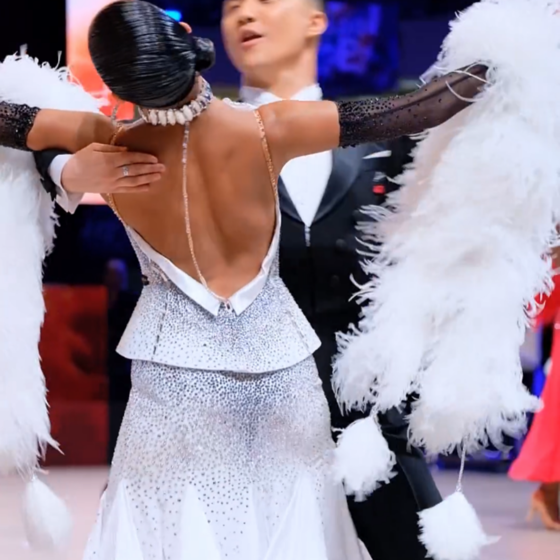 Bejeweled White Ballroom Gown Bejeweled White Ballroom Gown