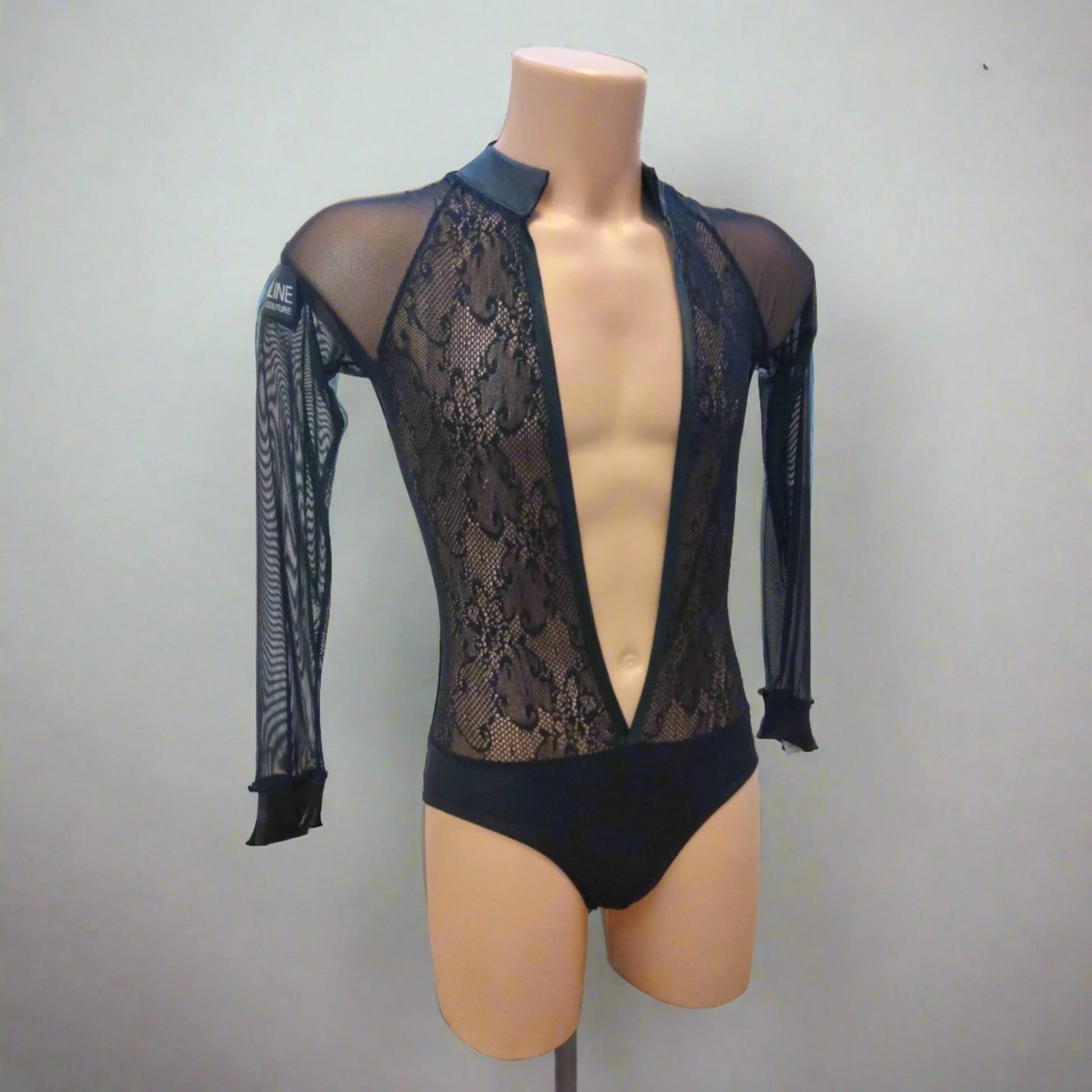 Stretch Mesh Black Latin Shirt