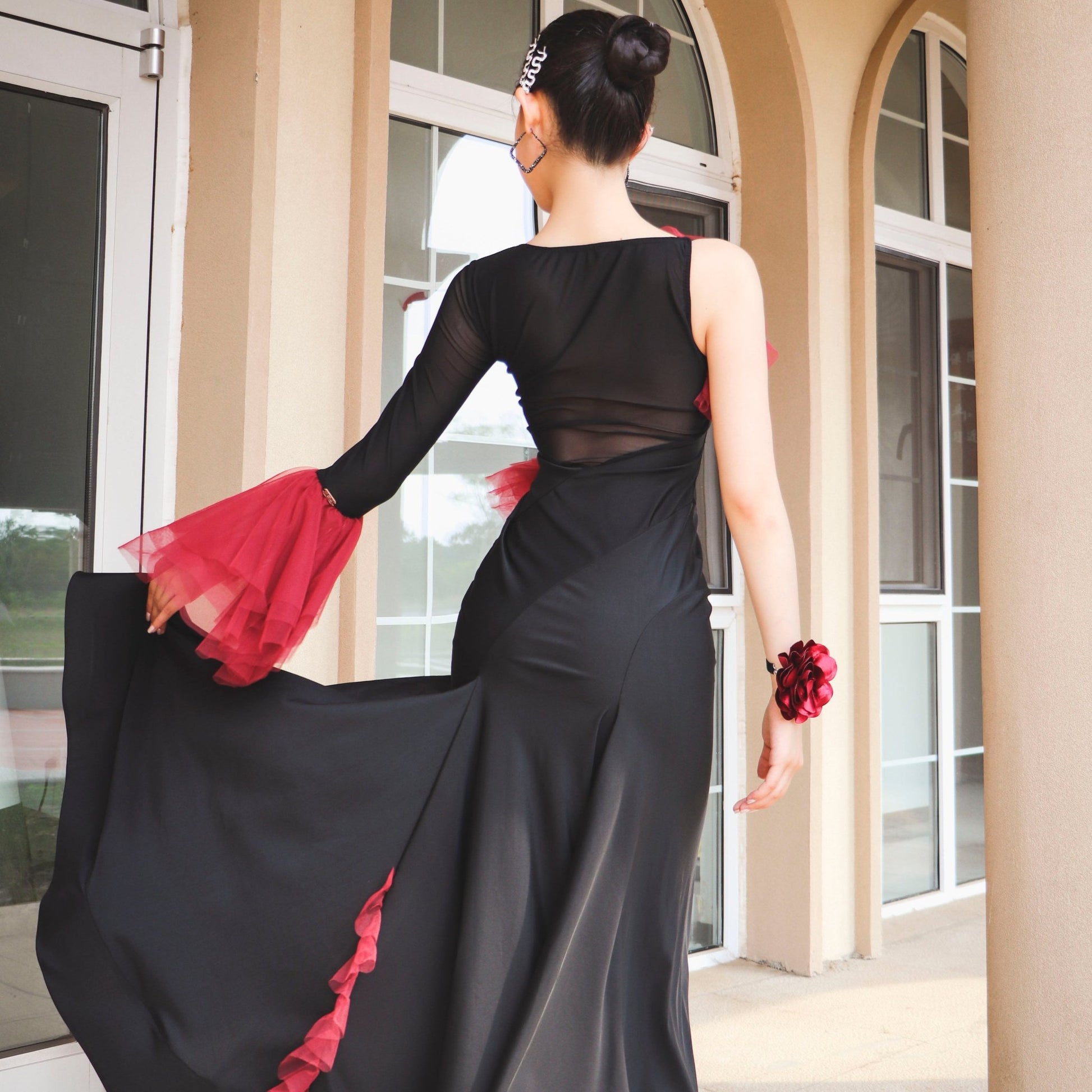 fitted lace wedding dress Red Accent Dance Dress | ADL160 fitted lace wedding dress Red Accent Dance Dress | ADL160
