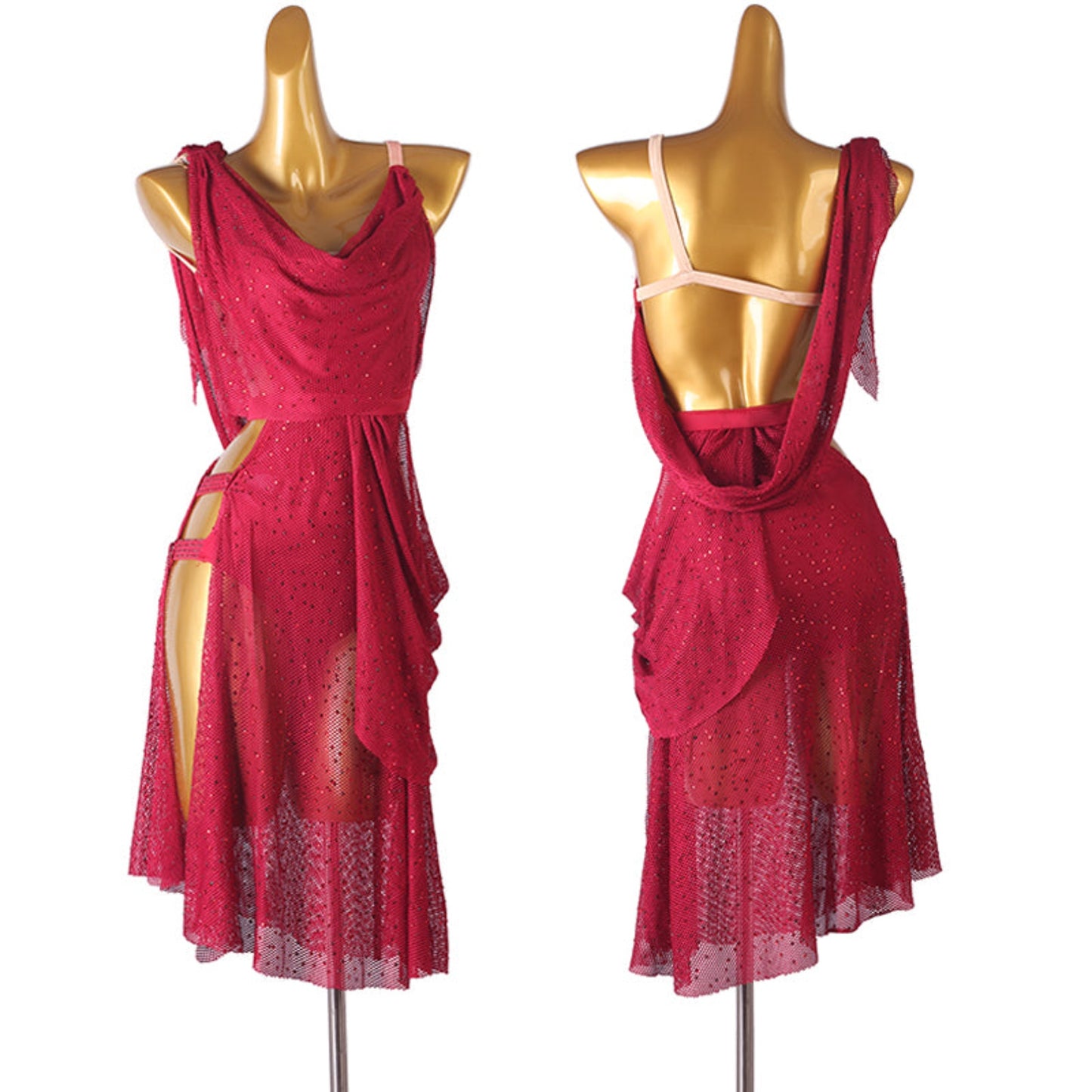 Sparkling Latin Dress | Red / Yellow / Orange /  Blue / Purple | LQ276Dance Dressing