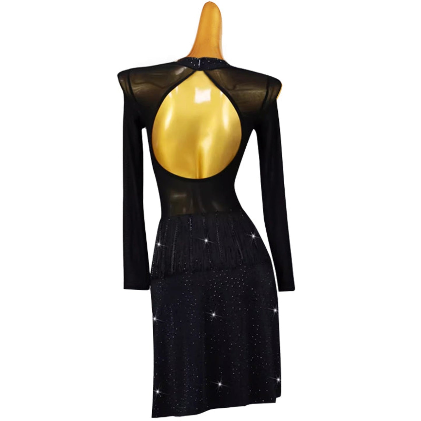 Nightfall Elegance Black Latin Dress | LQ456