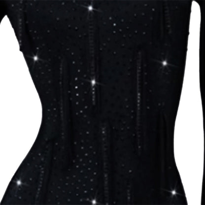 Nightfall Elegance Black Latin Dress | LQ456
