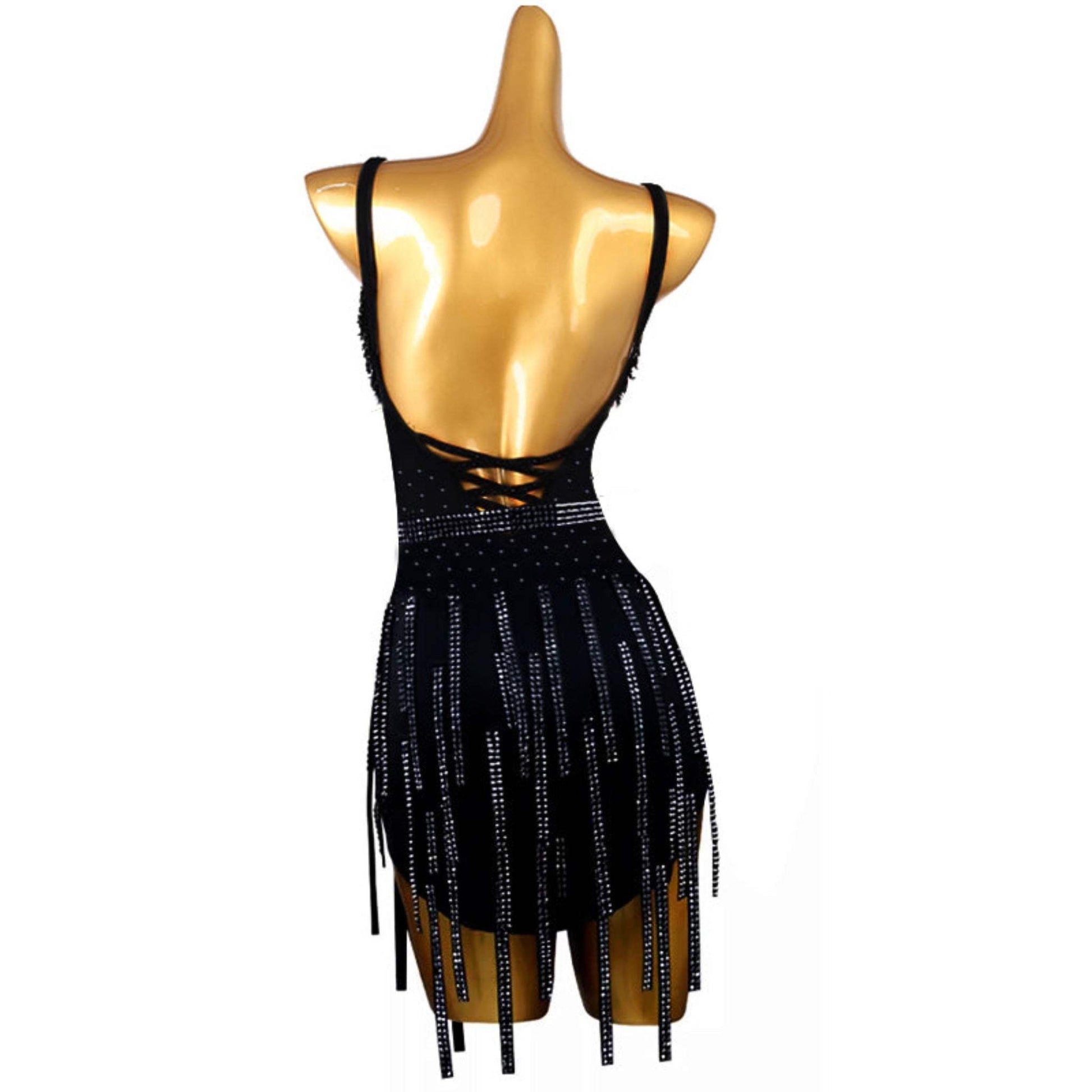 Black Sparkling Beads Latin Dress Black Sparkling Beads Latin Dress