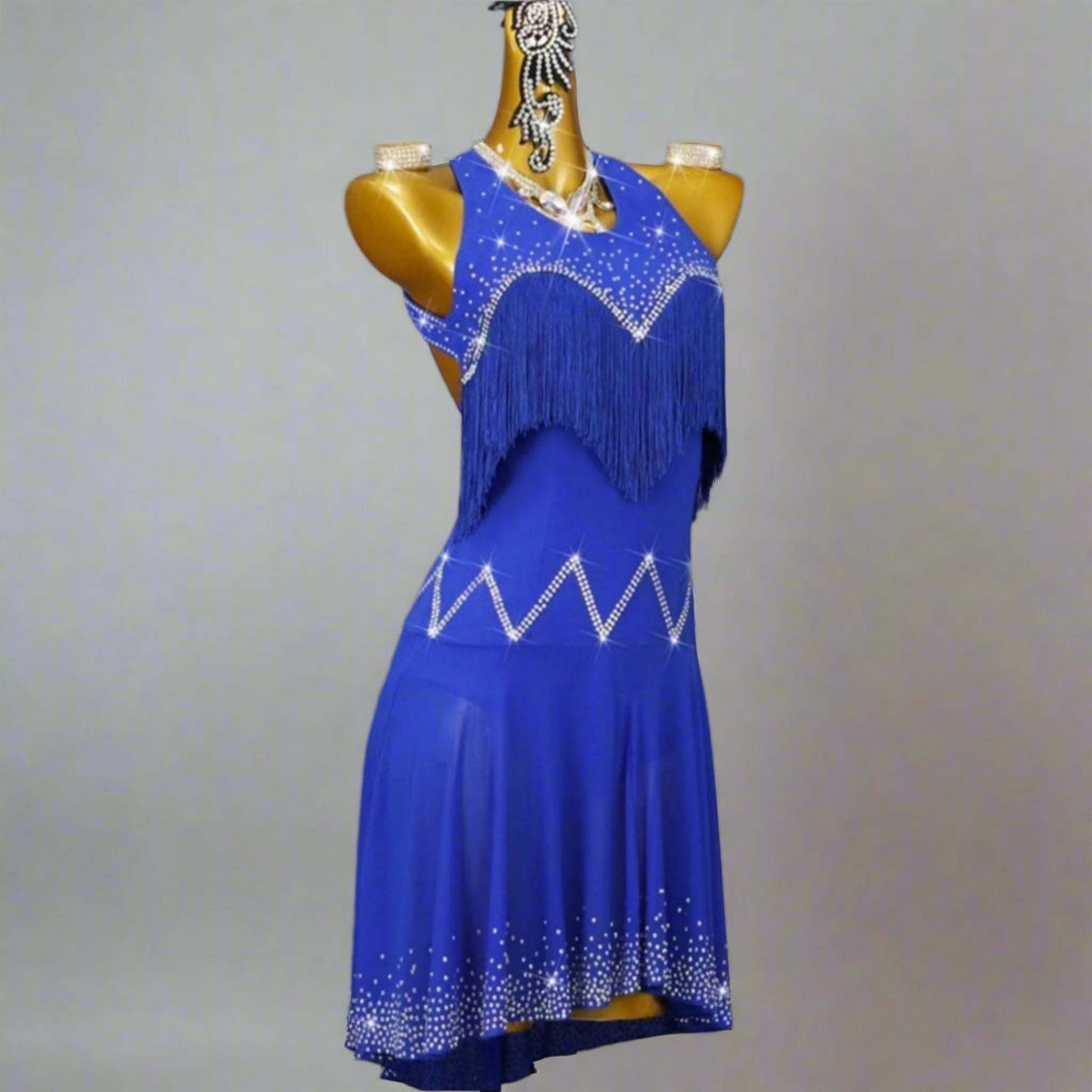crimson blue dress Crimson Echo: Red and Blue Banshee Skater Dress