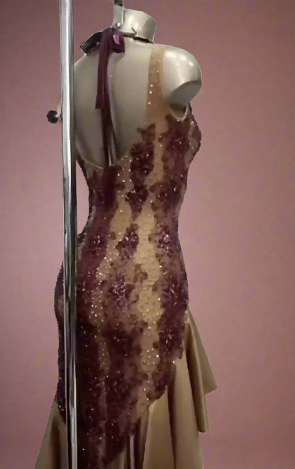 Amazing New Beige-Vinous Latin Dress