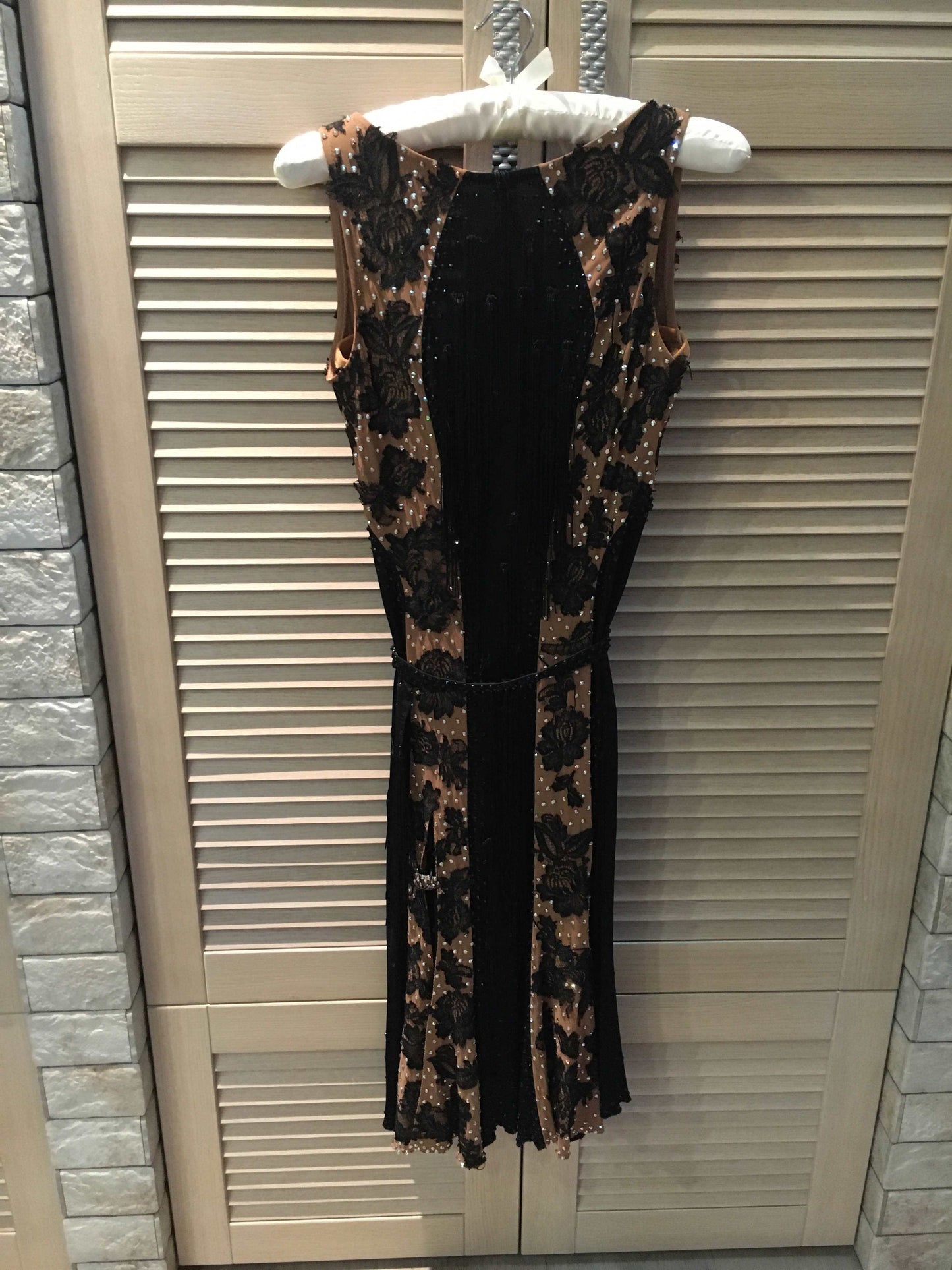 Black & Nude Latin Dress (ballroom dresses for sale, latin, dancesport, rhythm)