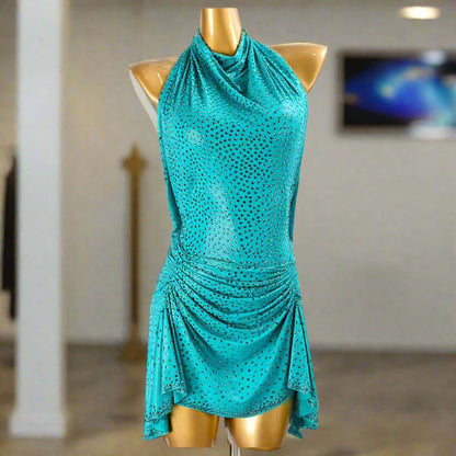 Turquoise Illusion Latin Dress