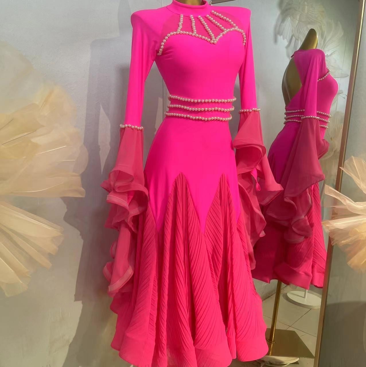 Whispered Ruffles | Ballroom Dress With Sleeves | DC280