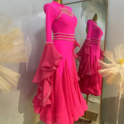 Whispered Ruffles | Ballroom Dress With Sleeves | DC280