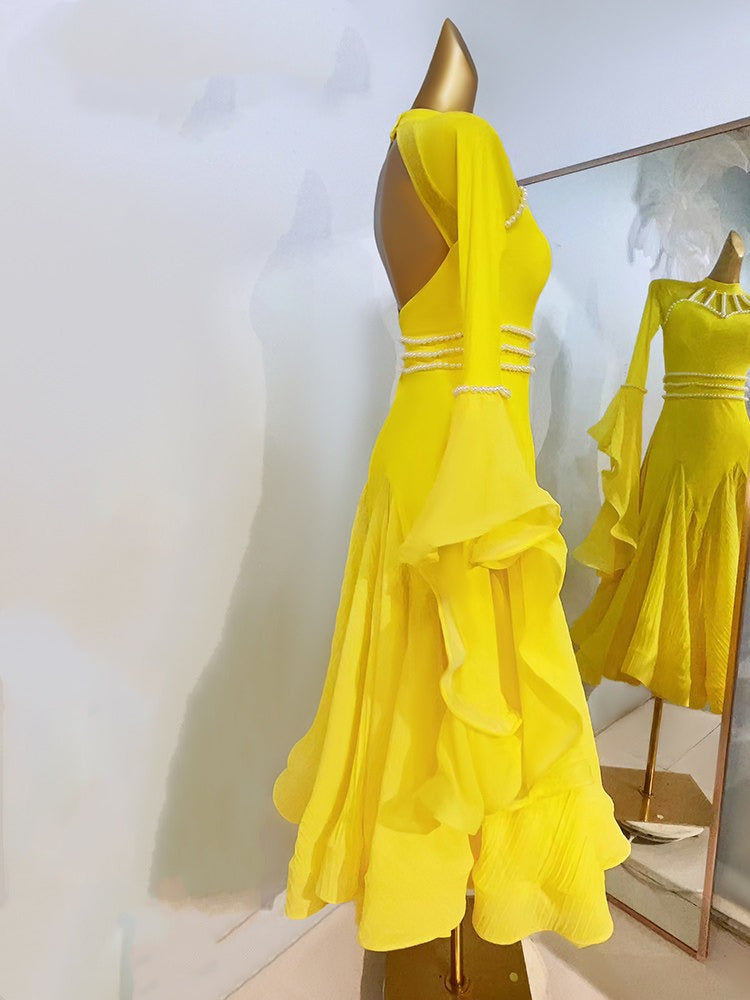 Whispered Ruffles | Ballroom Dress With Sleeves | DC280