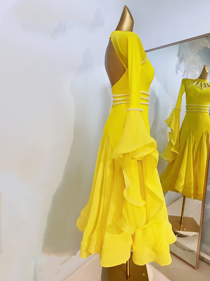 Whispered Ruffles | Ballroom Dress With Sleeves | DC280