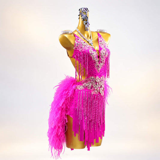 rhinestone latin dress
