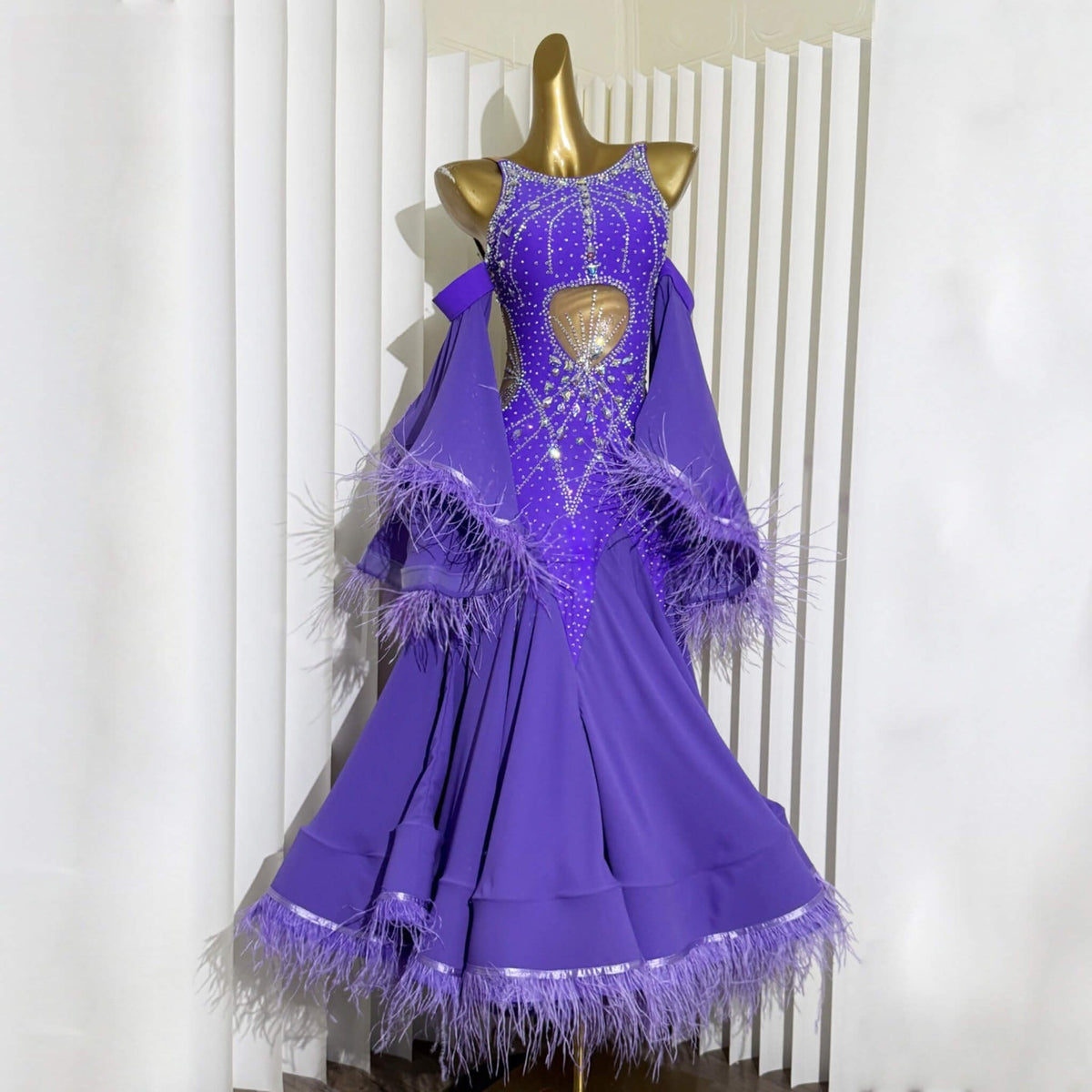 Ballroom Dress With Feathers