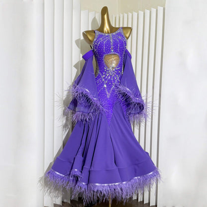 Ballroom Dress With Feathers