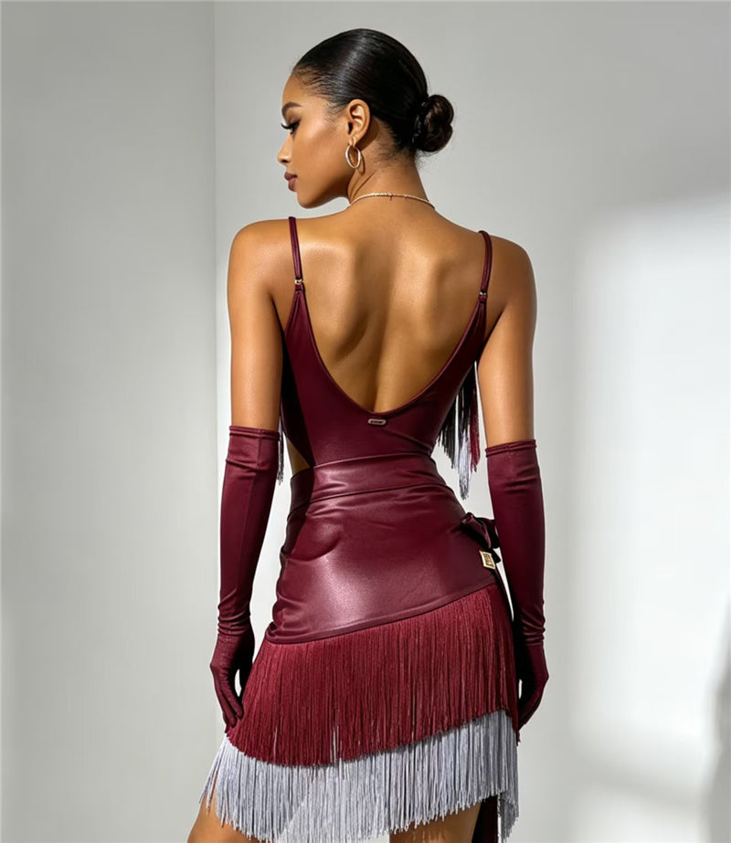Wine Red Dance Outfit