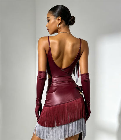 Wine Red Dance Outfit