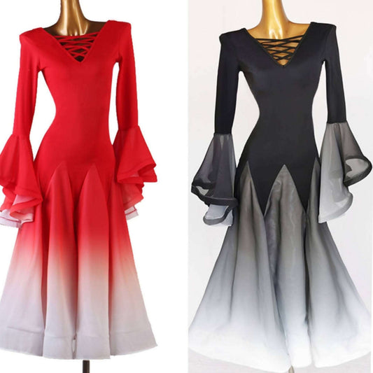 Black Grey Degrade Standard Dancewear Dress