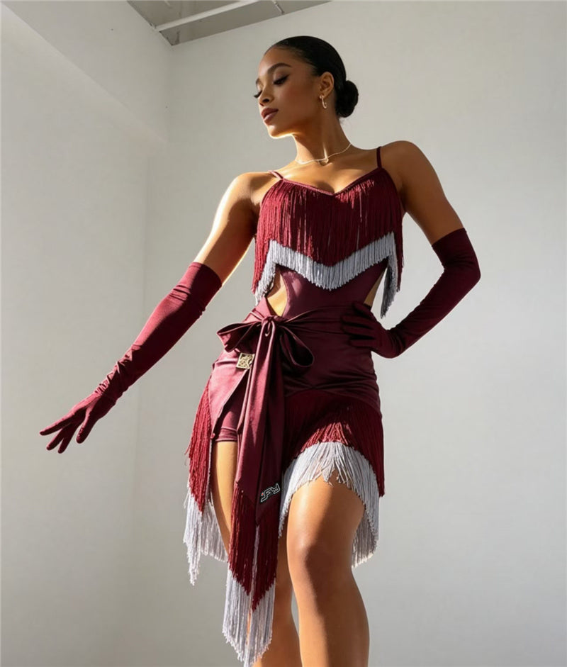 Wine Red Dance Outfit