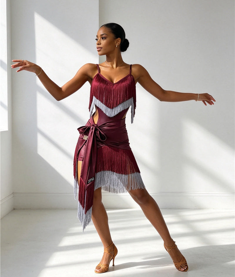 Wine Red Dance Outfit
