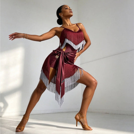 Wine Red Dance Outfit