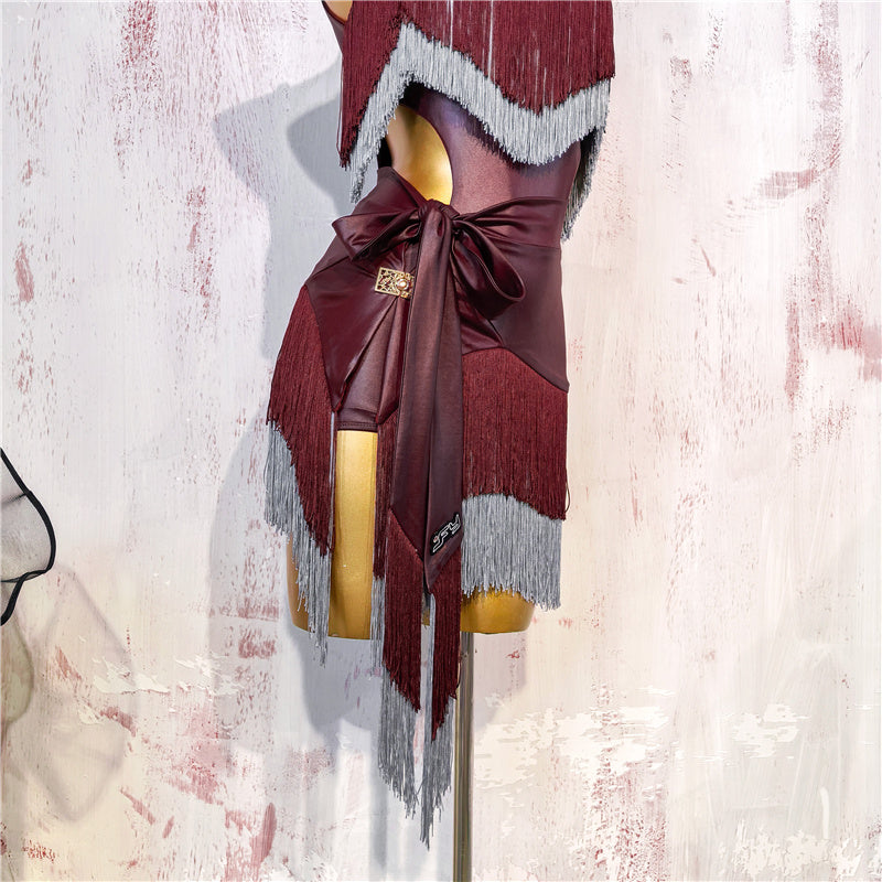 Wine Red Dance Outfit