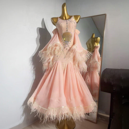 Ballroom Dress With Feathers
